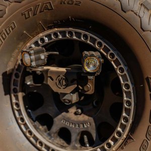 Jeep Wrangler JL Spare Tire Carrier Light Mount - Rear - KC HiLiTES - Bolt-On Steel, Black Powder-Coated - Black Textured - `18-`27